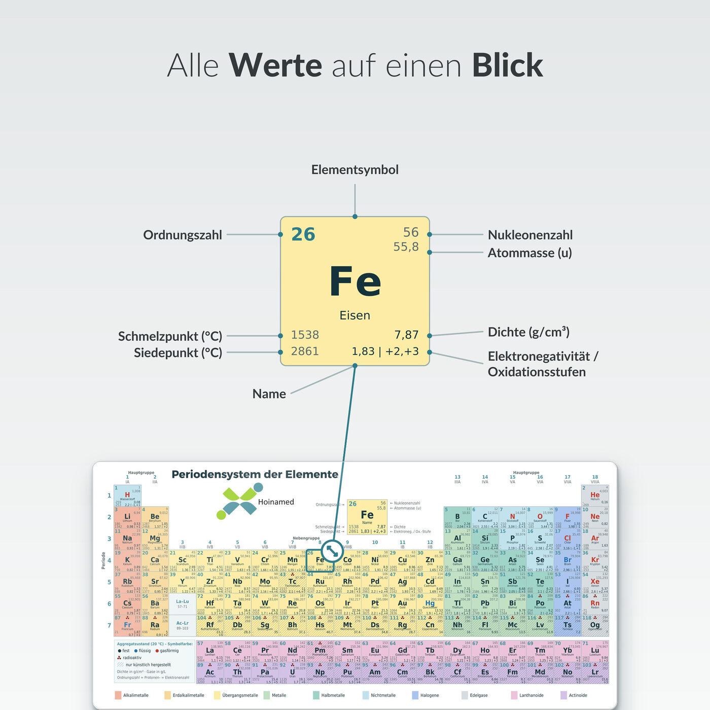 Periodensystem-Pocketcard: Alle Werte auf einen Blick